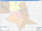 Silver Bow County Wall Map Color Cast Style